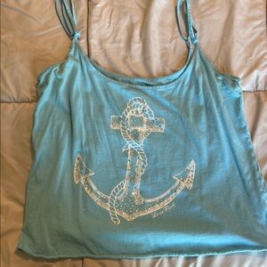 PINK Victoria's Secret Teal Anchor Tank Top